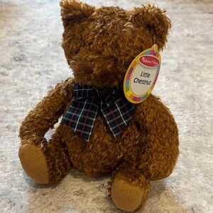 NWT Melissa & Doug Chestnut Bear with Plaid Bow